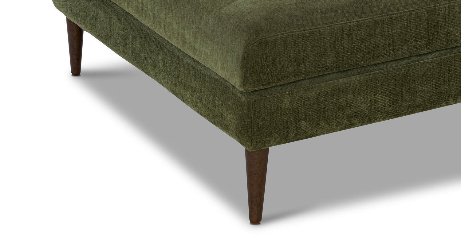 Lucerne Left-Facing Bumper Chaise Sectional Distressed Green Velvet