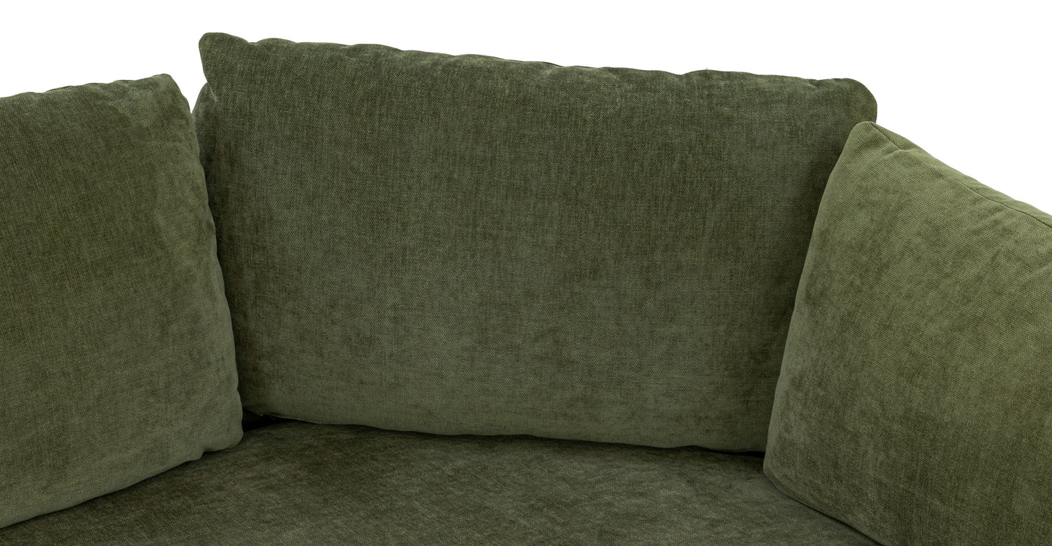 Lucerne Left-Facing Bumper Chaise Sectional Distressed Green Velvet