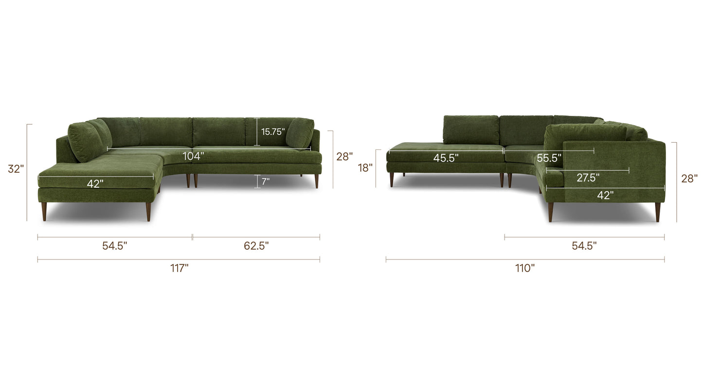 Distressed Green Velvet, dimensions