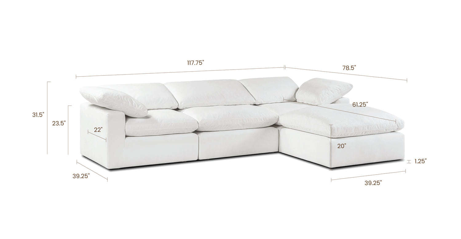Cotton White, dimensions