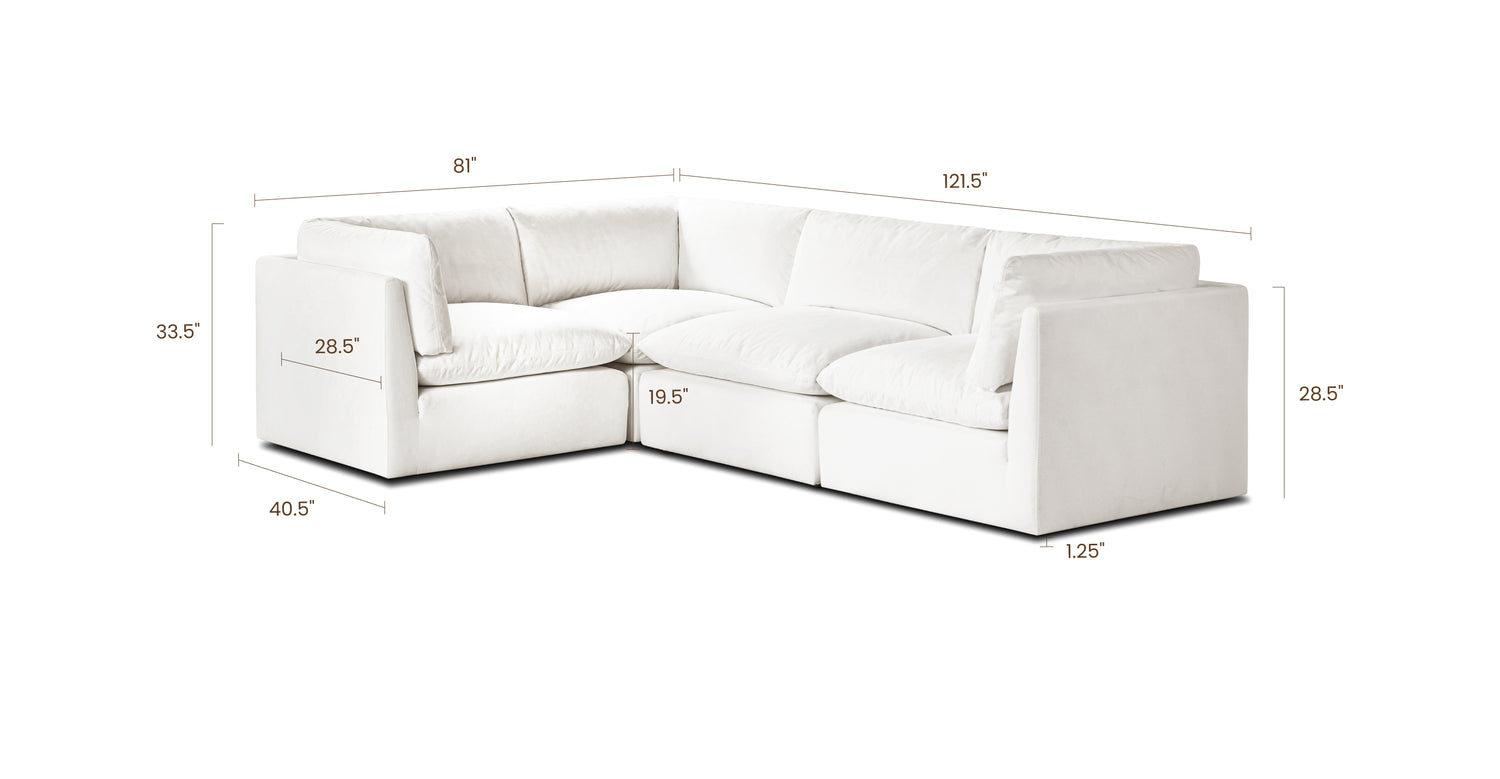 Cotton White, dimensions