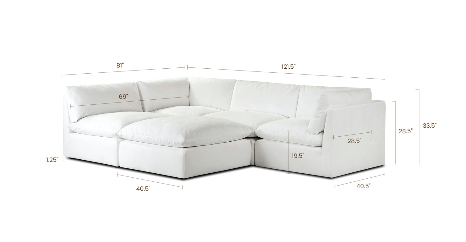 Cotton White, dimensions