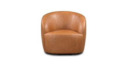 Alma Leather Swivel Chair Collection, Bourbon Tan