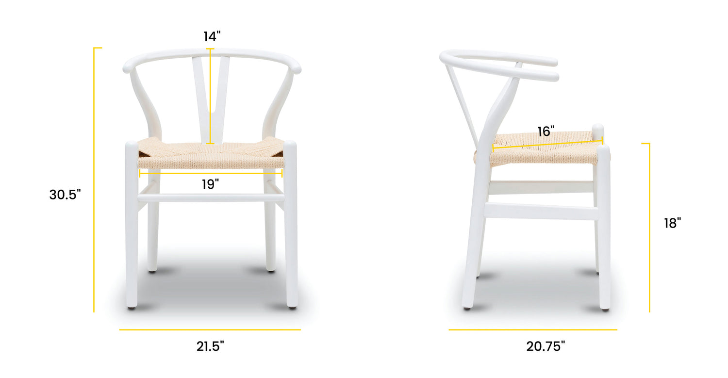 Weave Chair White/Single, dimensions