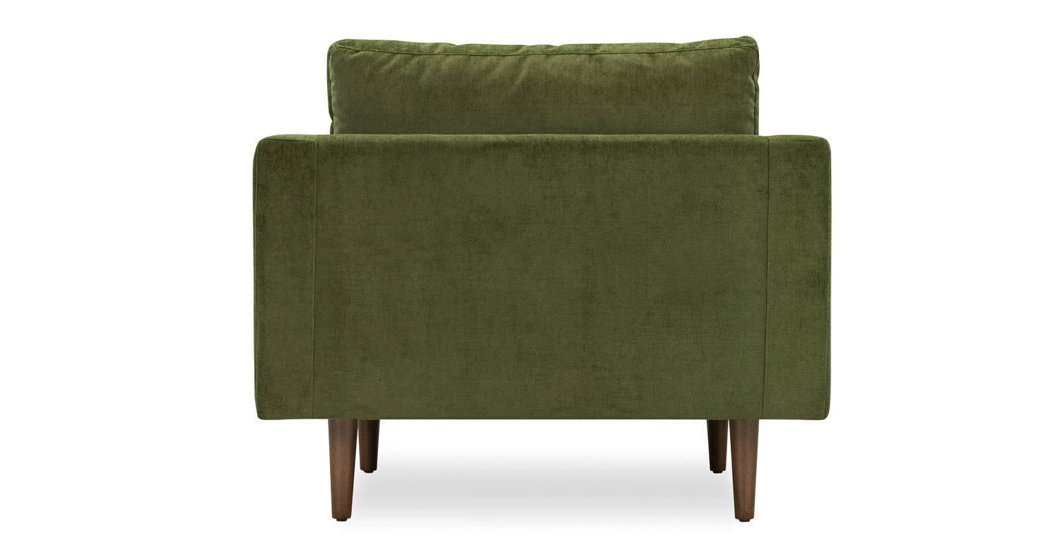 Napa Velvet Lounge Chair Distressed Green Velvet/Single