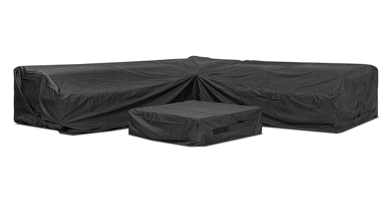 Celenza Modular Full-Corner Sectional Set with Coffee Table - Protective Cover Black