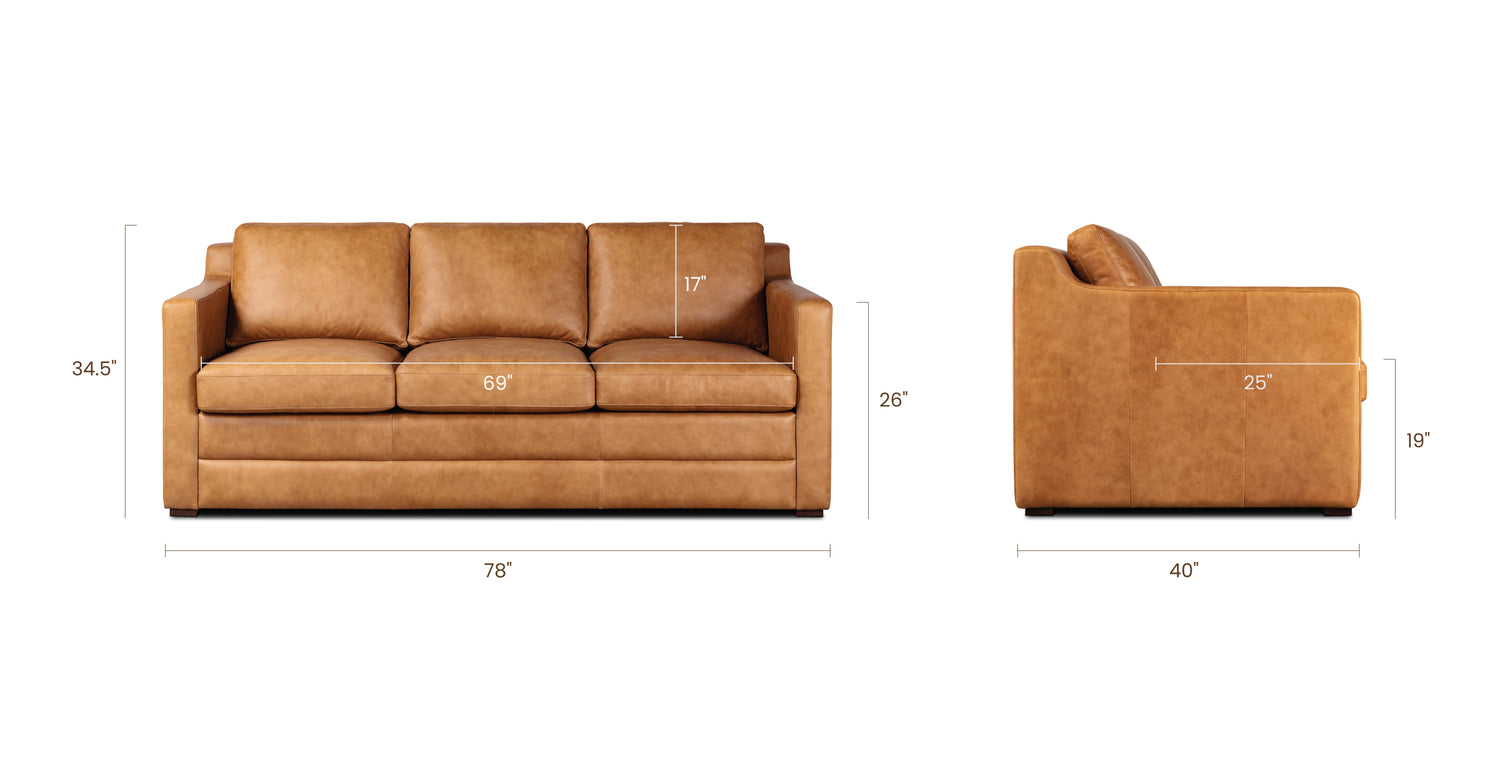 Cognac Tan, dimensions
