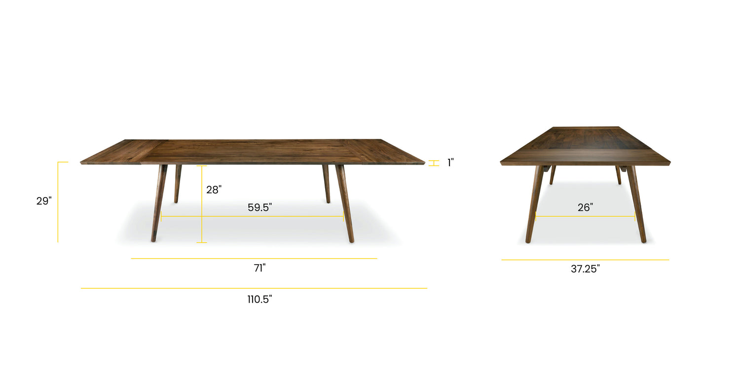 Walnut, dimensions