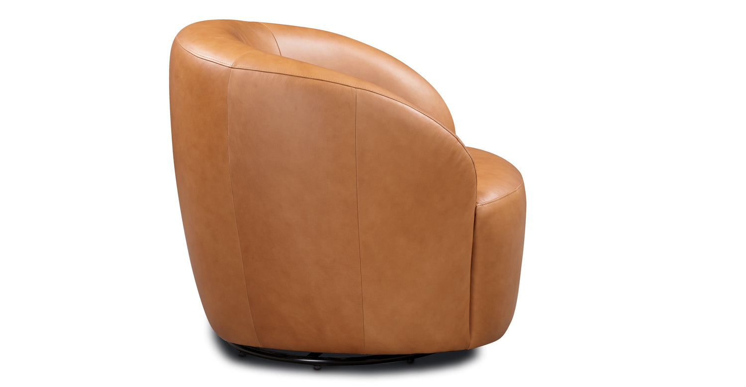 Alma Leather Swivel Chair Bourbon Tan