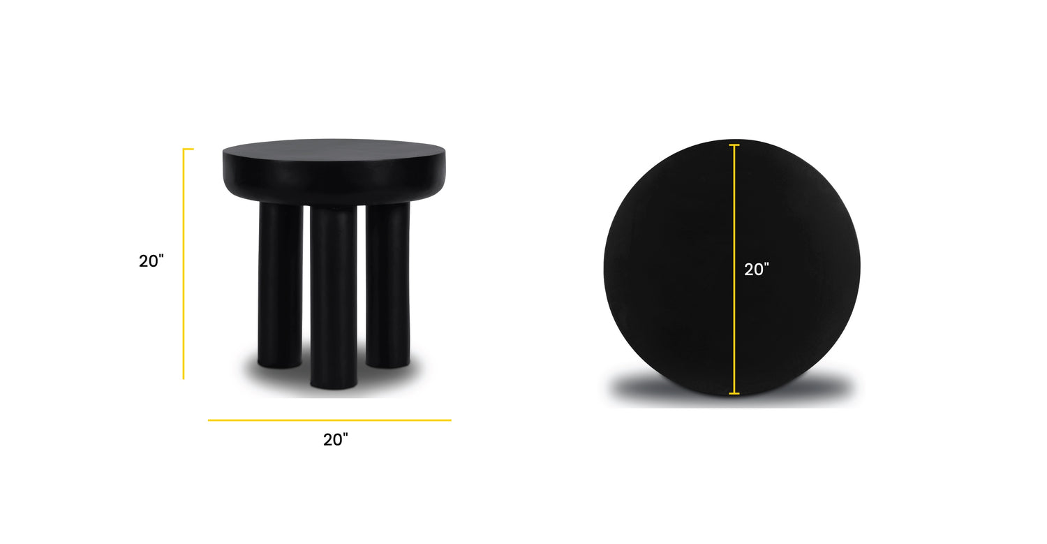 Markham Side Table Black, dimensions