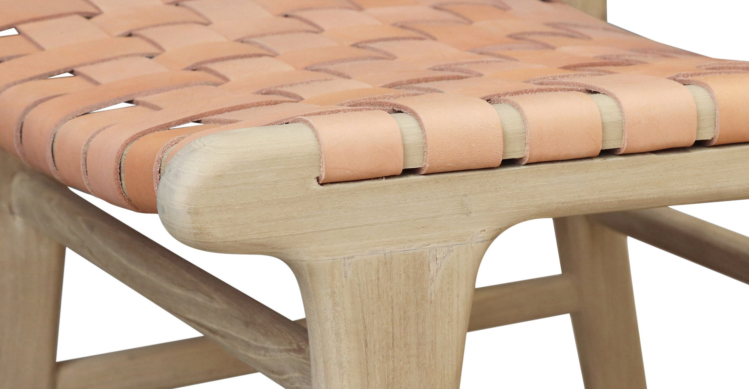 Banda Teak & Leather Dining Chair Russet Natural