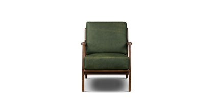 Verity Leather Lounge Chair Collection, Olivine Green