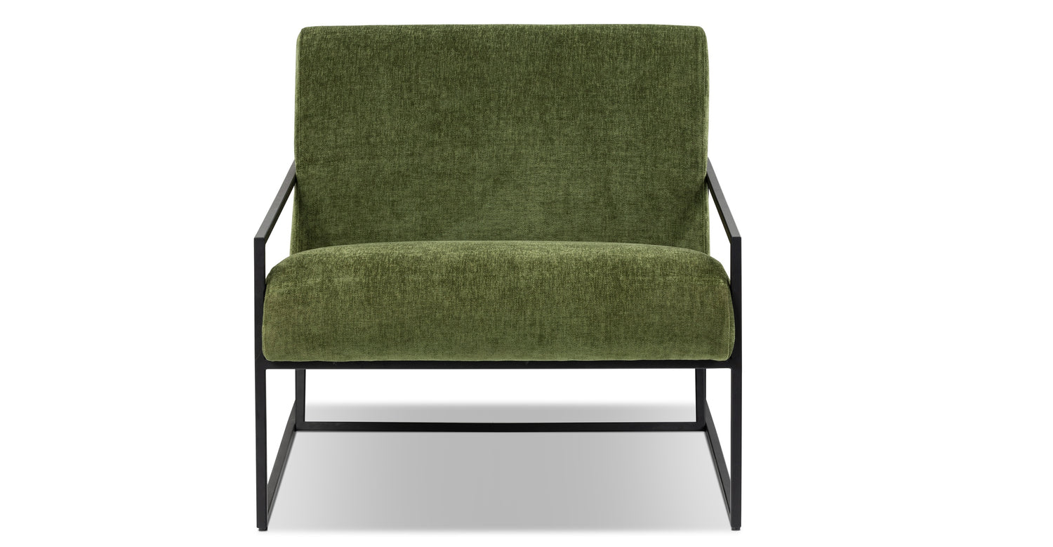 Bo Fabric Lounge Chair Distressed Green Velvet