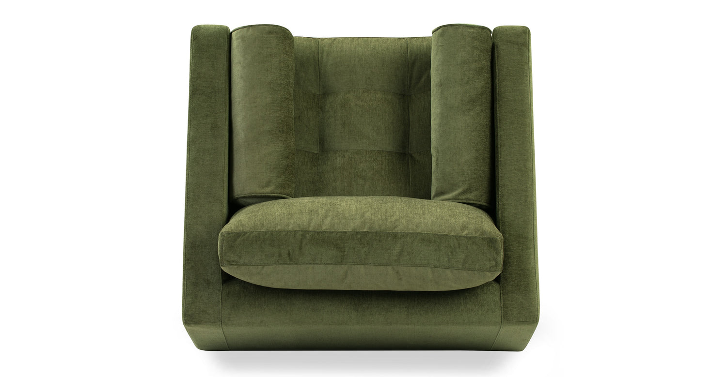 Napa Velvet Lounge Chair Distressed Green Velvet/Single
