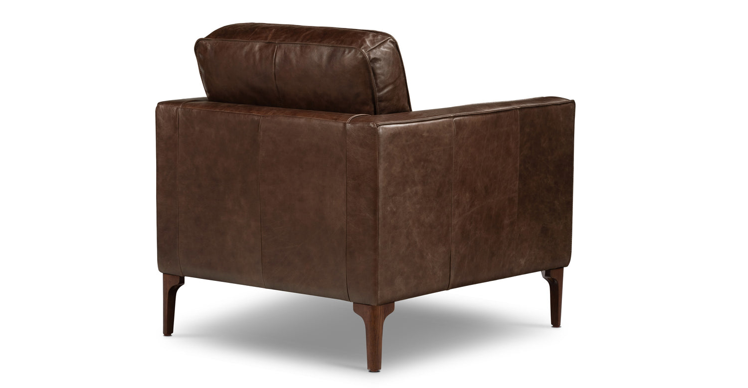 Mateo Leather Lounge Chair Chocolate Brown