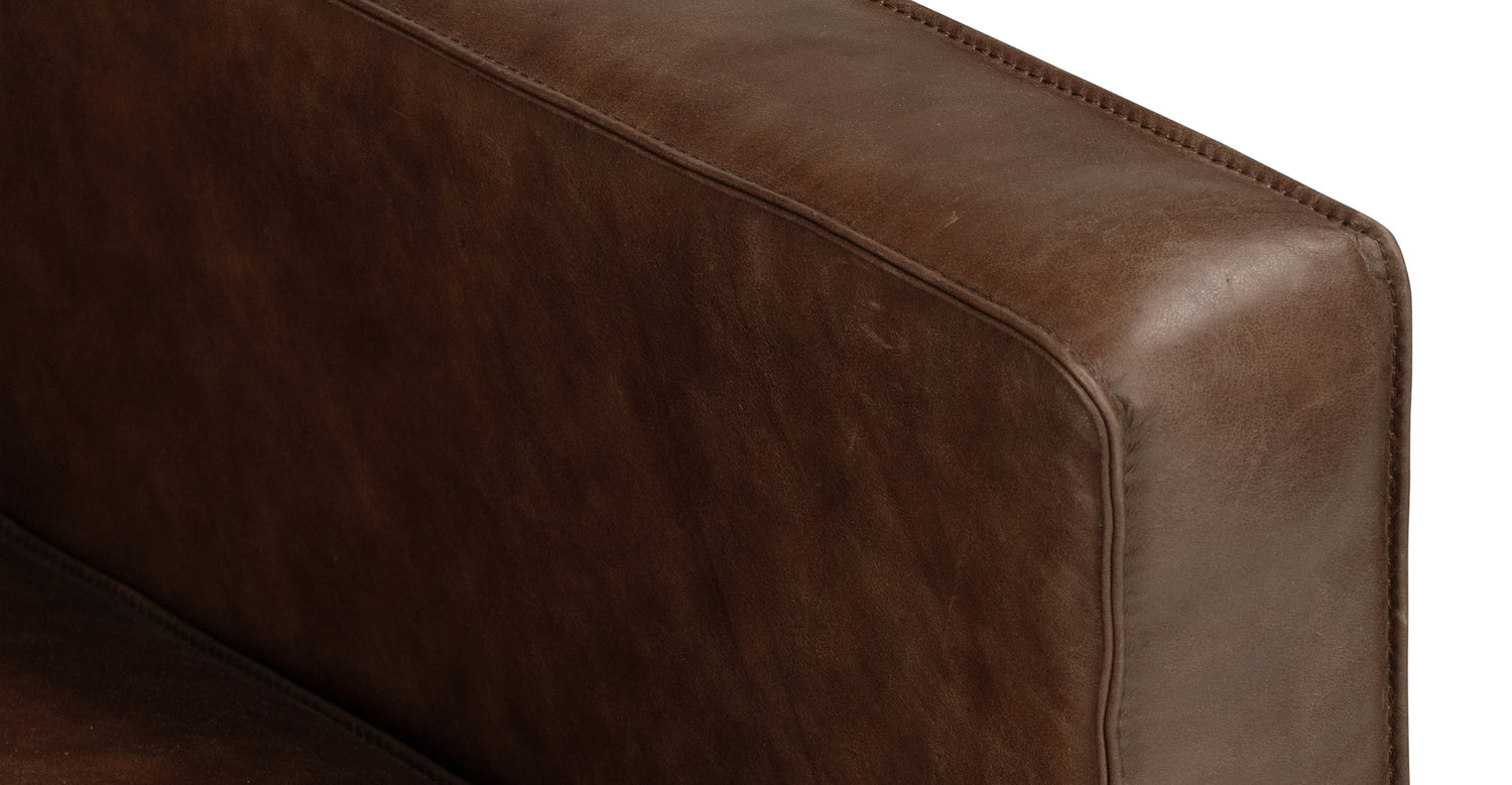Mateo Leather Lounge Chair Chocolate Brown