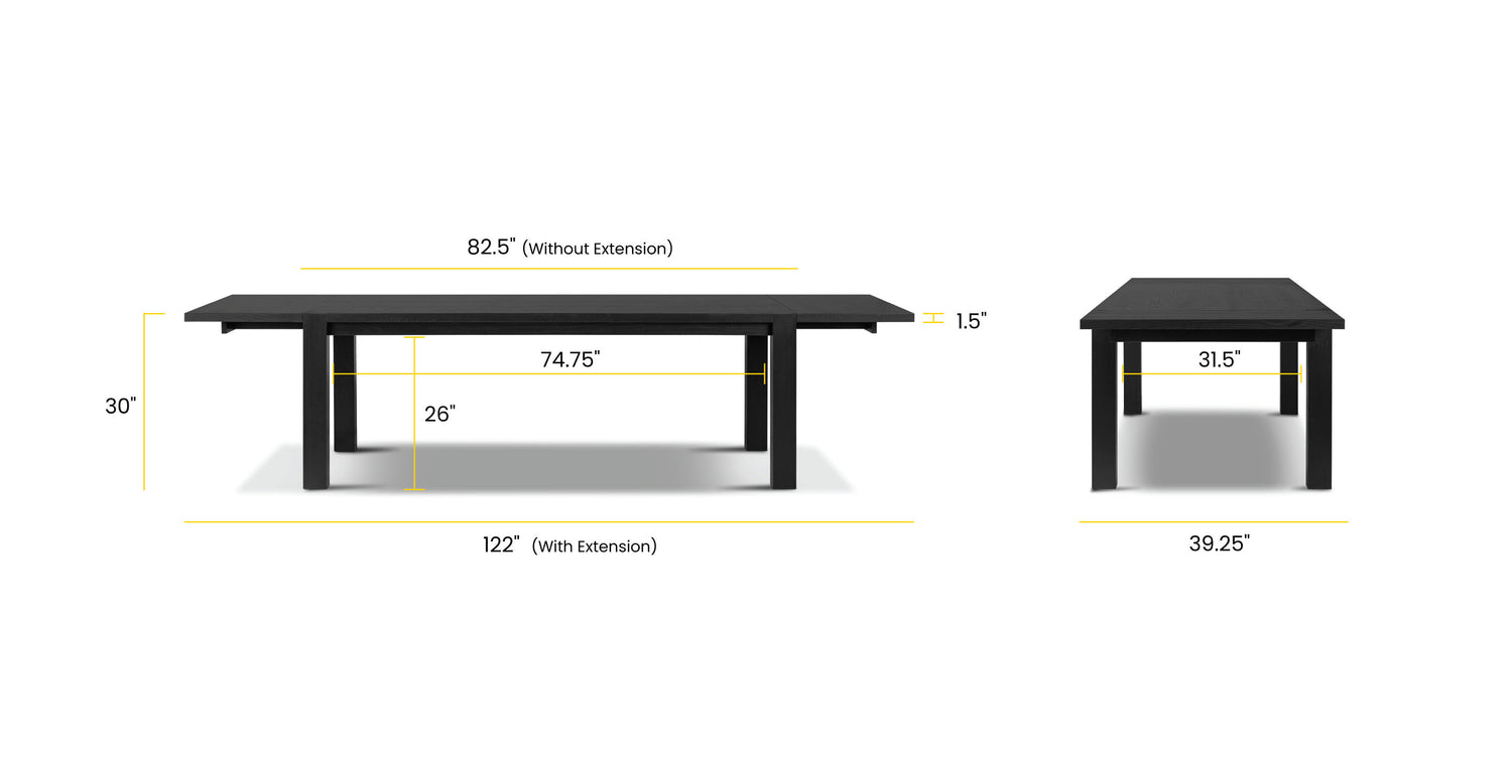 Black, dimensions