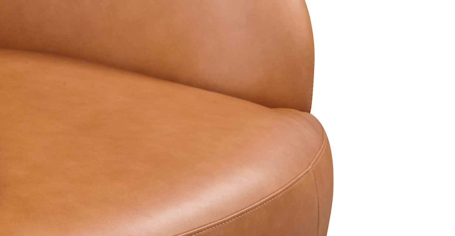 Alma Leather Swivel Chair Bourbon Tan