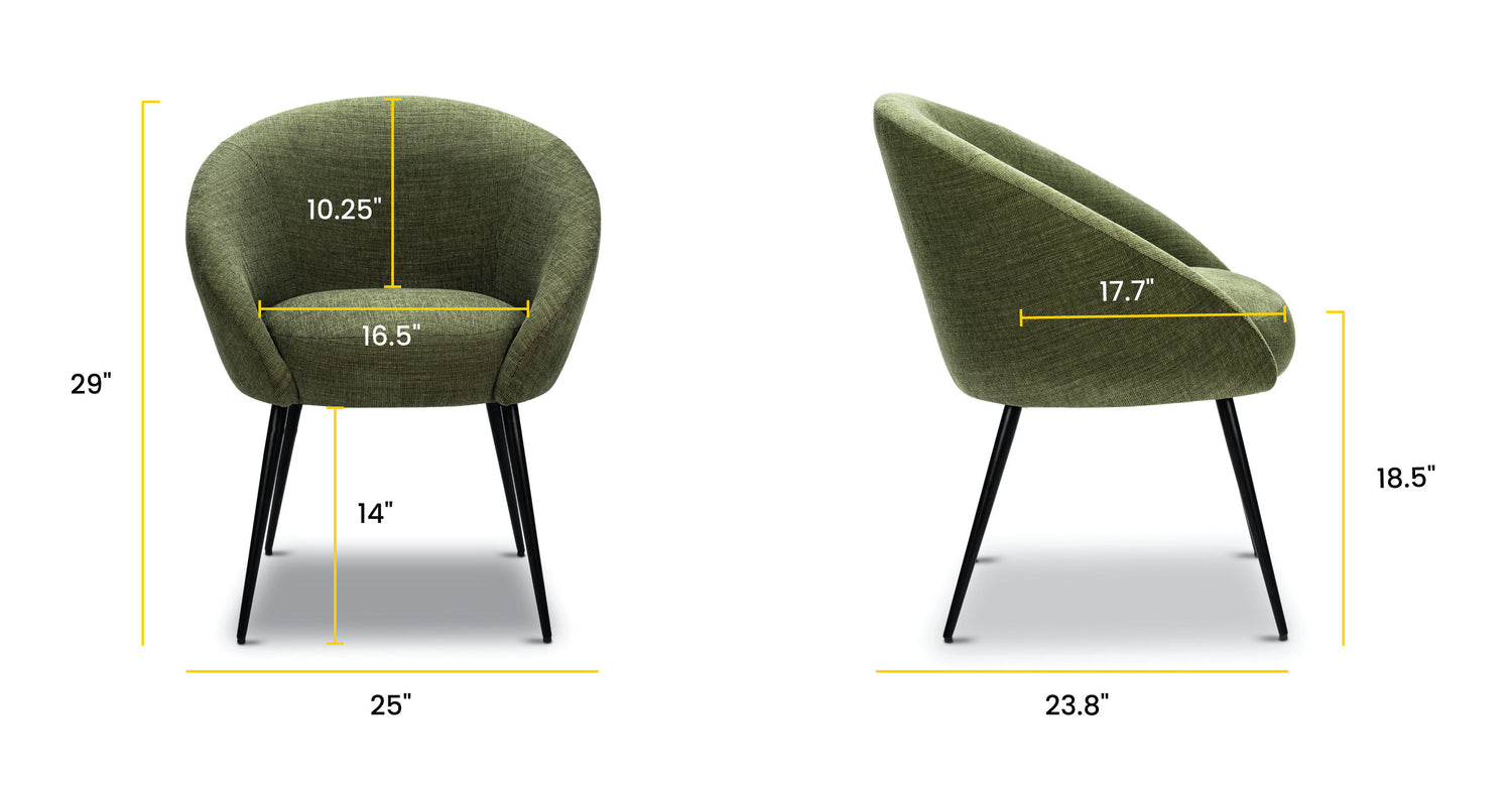 Moss Green, dimensions
