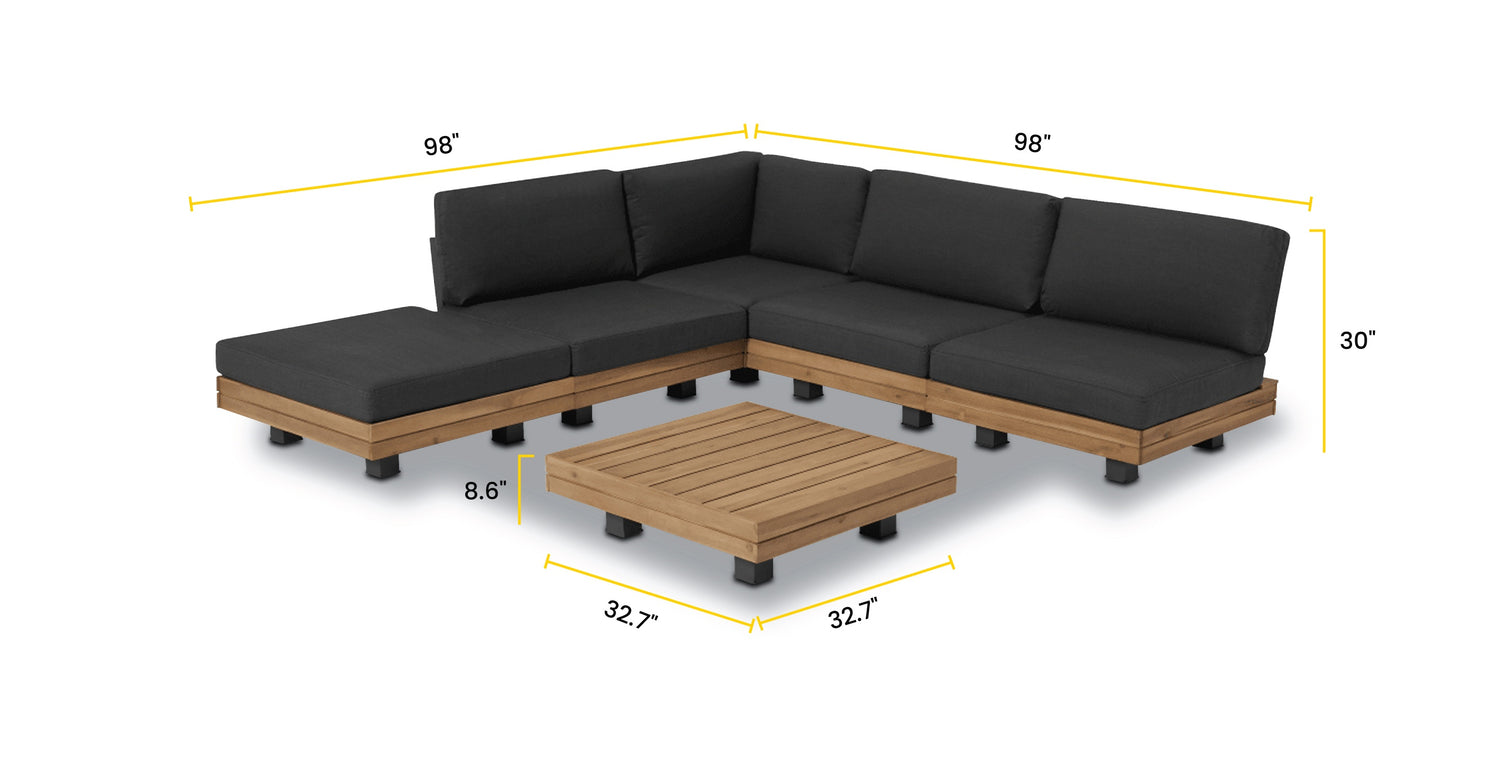 Grey/Dark Teak, dimensions