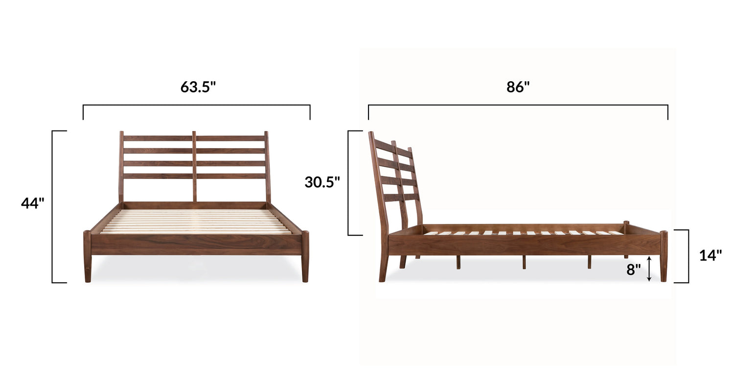 Walnut/Queen, dimensions