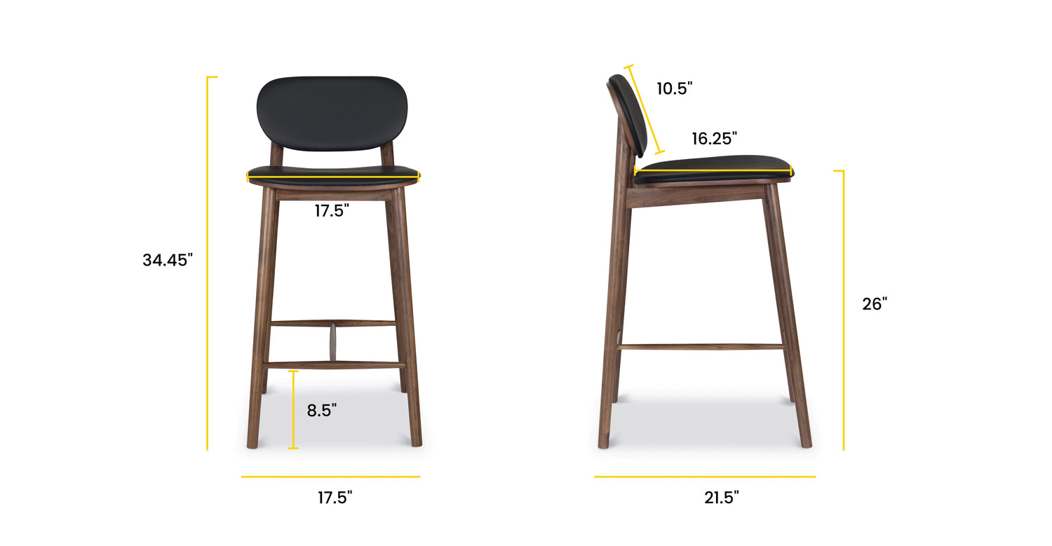 Black/Walnut, dimensions