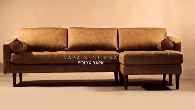 Napa Right-Facing Sectional Sofa Cognac Tan