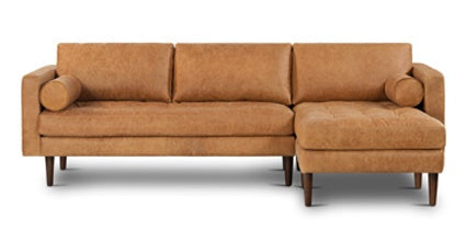 Napa Right-Facing Sectional Sofa Collection, Cognac Tan