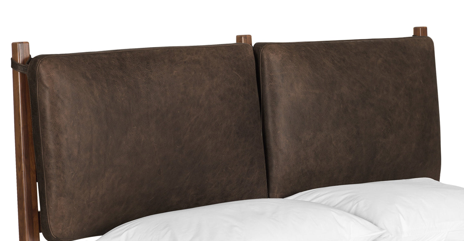 Truro Bed Headboard Cushion Set Brown Stone/King