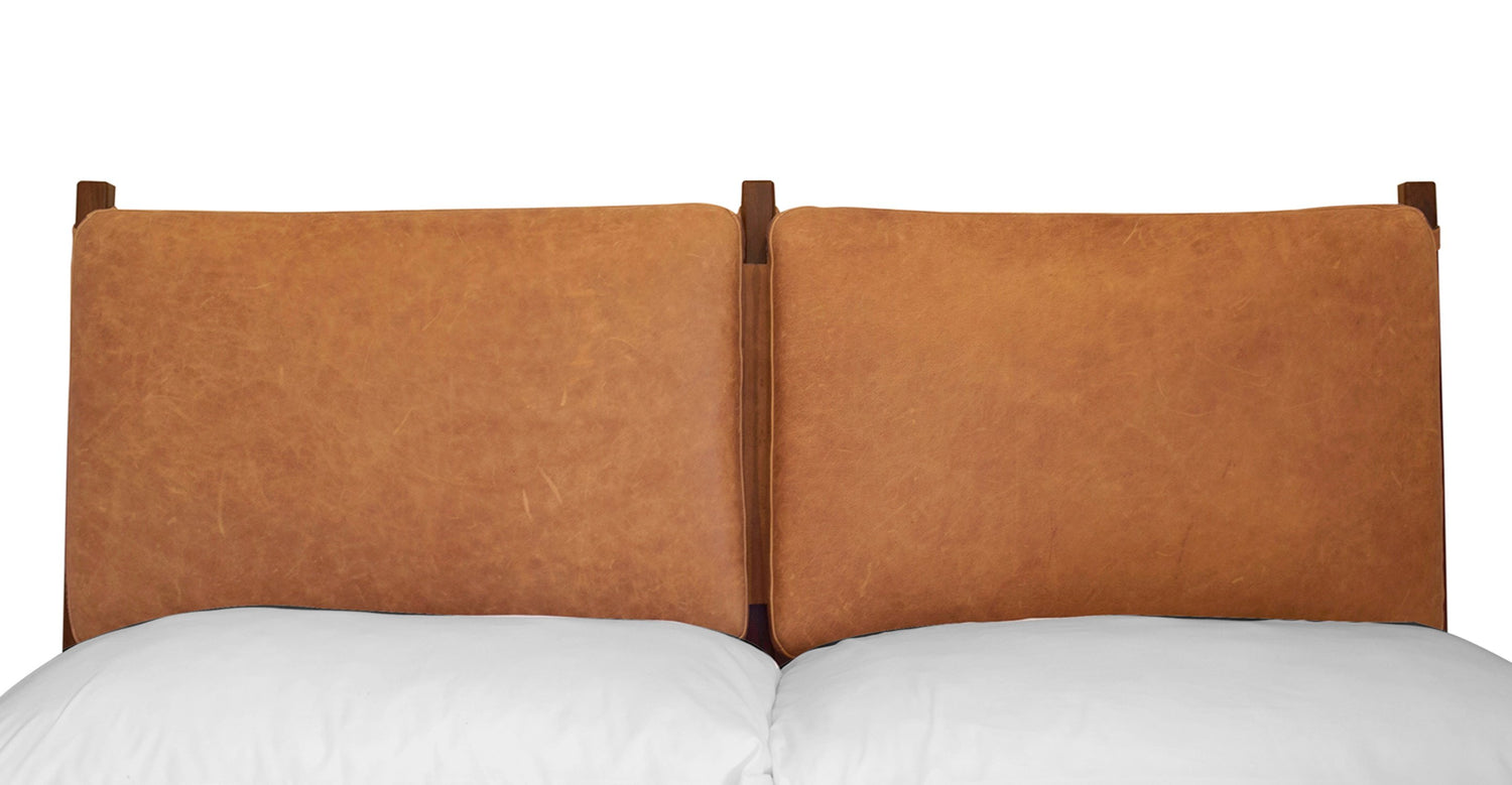Truro Bed Headboard Cushion Set Cognac Tan/King