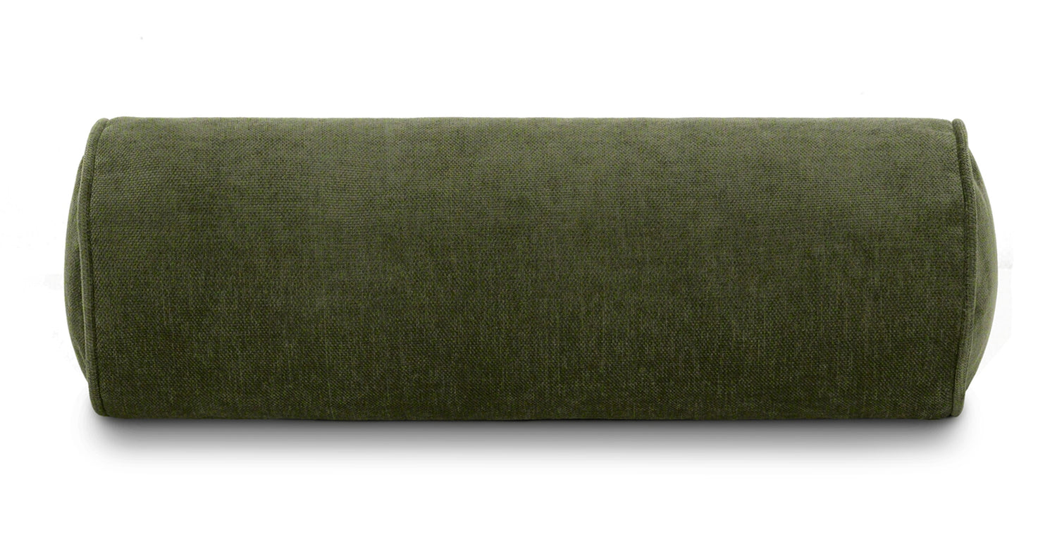 Napa Sofa Velvet Bolster Pillow Distressed Green Velvet