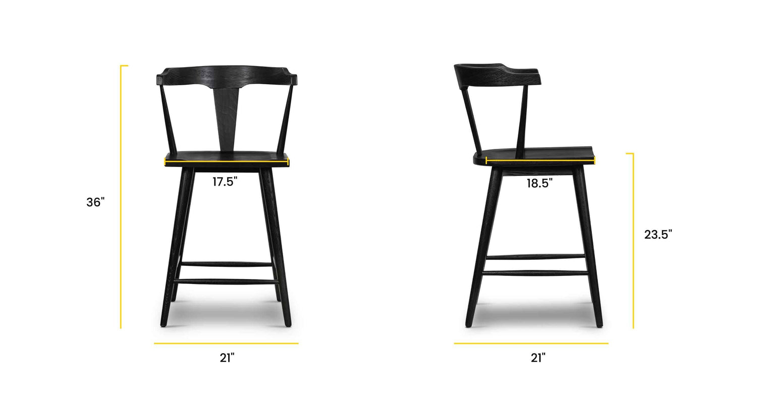 Enzo Counter Stool Black, dimensions