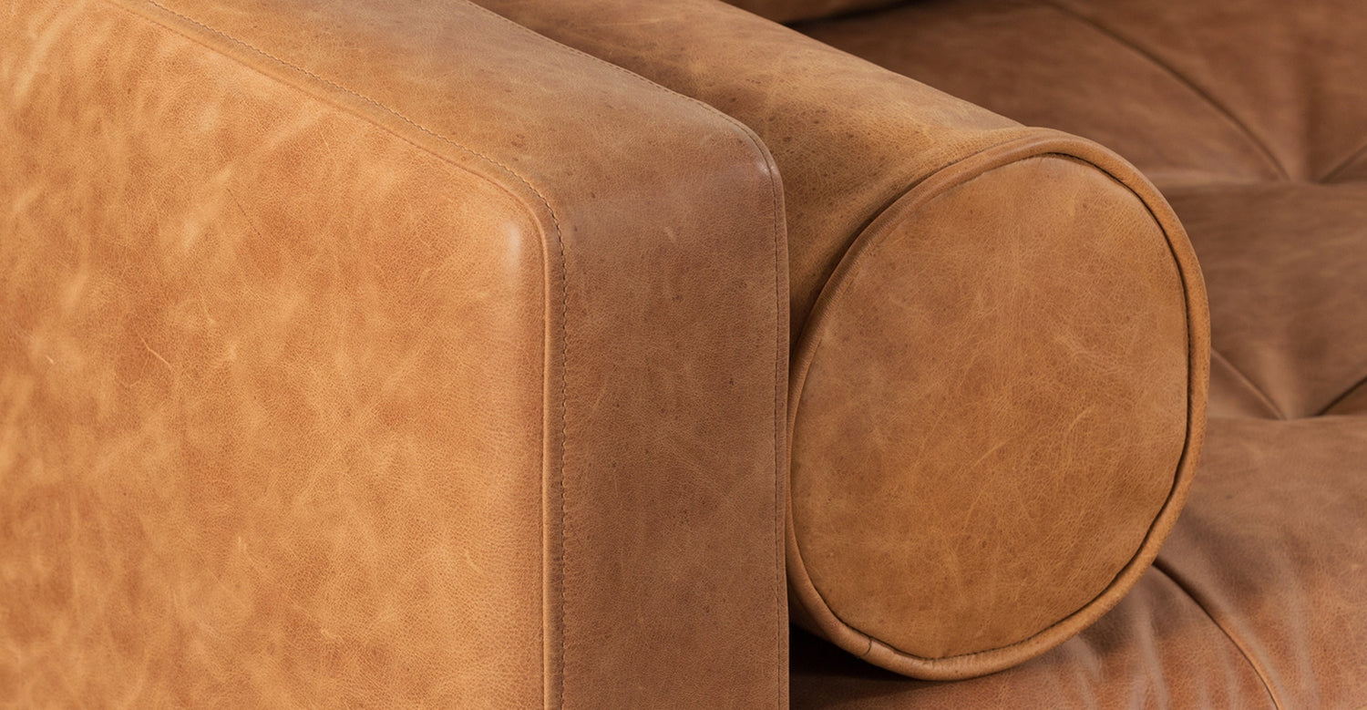 Napa Right-Facing Sectional Sofa Cognac Tan