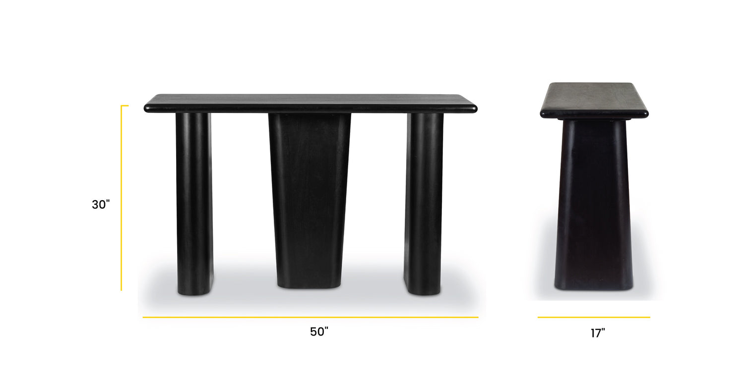 Falun Console Table Black Sable, dimensions