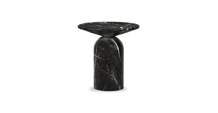 Wels End Table Collection, Black Marble