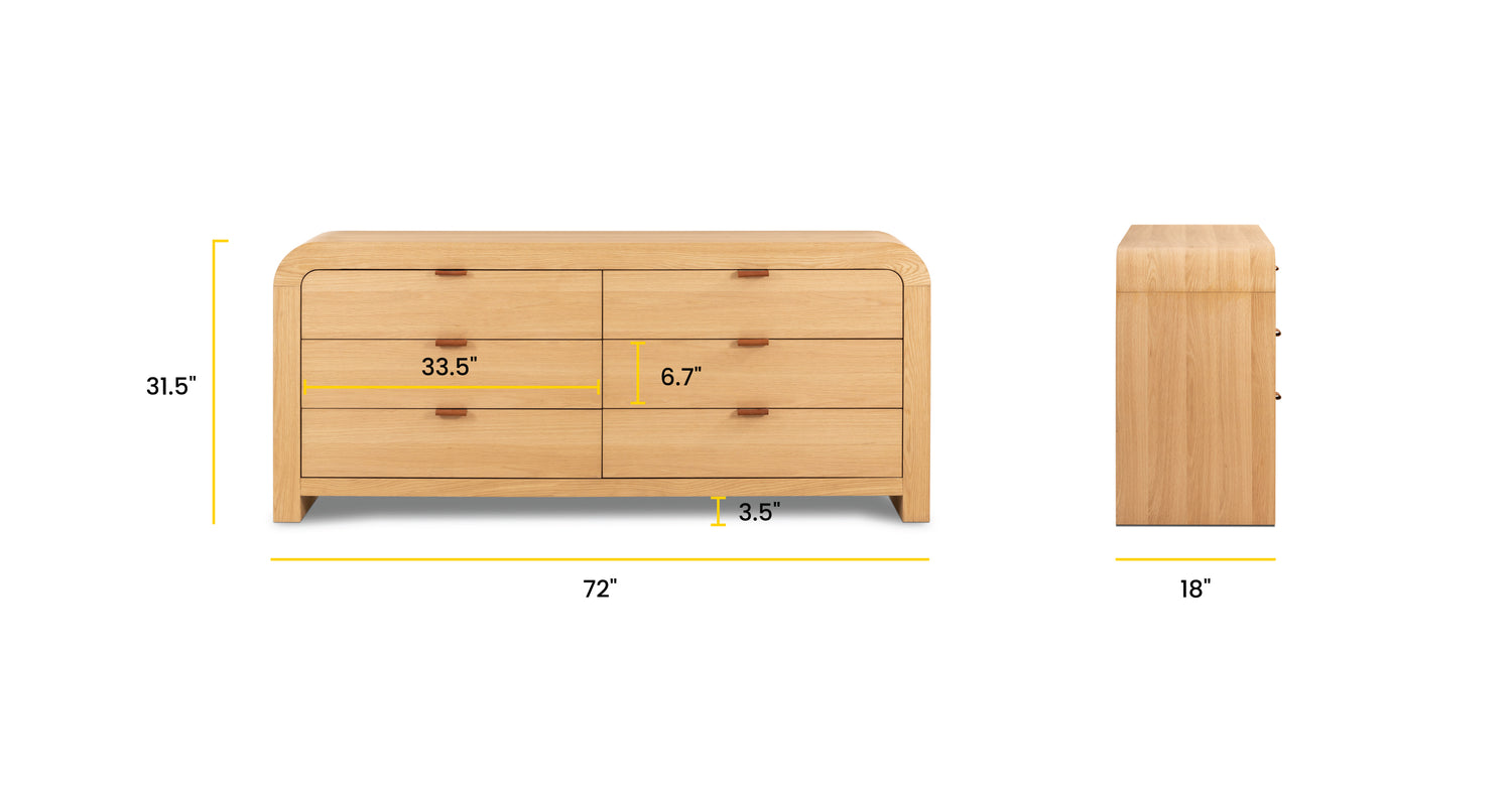 Oak, dimensions