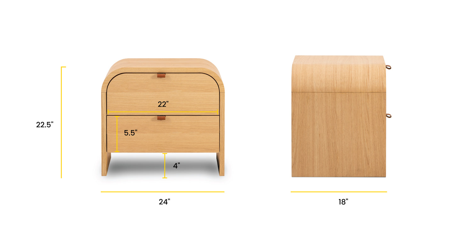 Oak, dimensions