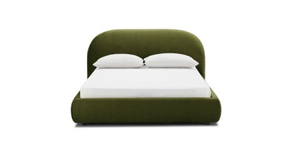 Genoa Bed Collection, Distressed Green Velvet