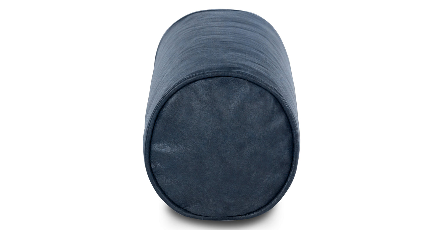 Napa Leather Bolster Pillow Set Midnight Blue