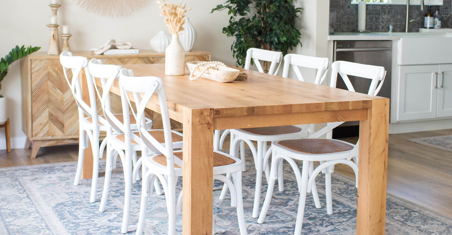 American Oak Festa Dining Table - Poly & Bark