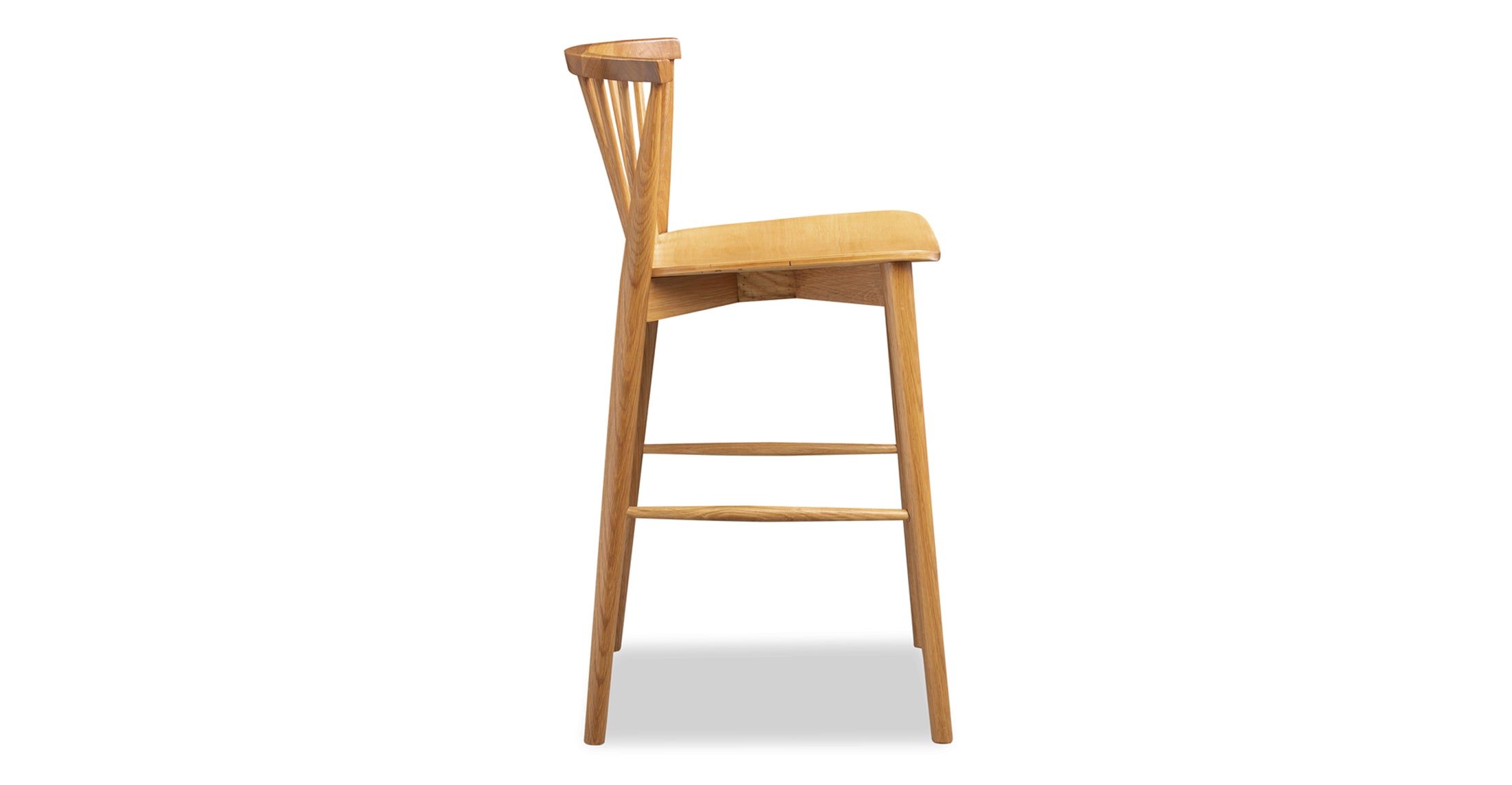 Oak Ligna Solid American Oak Counter Stool Poly & Bark
