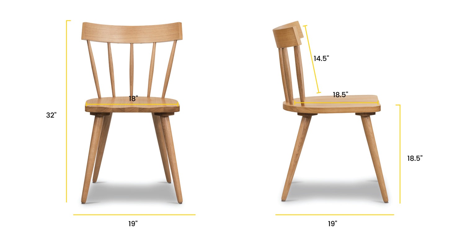 Oak, dimensions