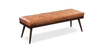 Luca Leather Bench Collection, Cognac Tan