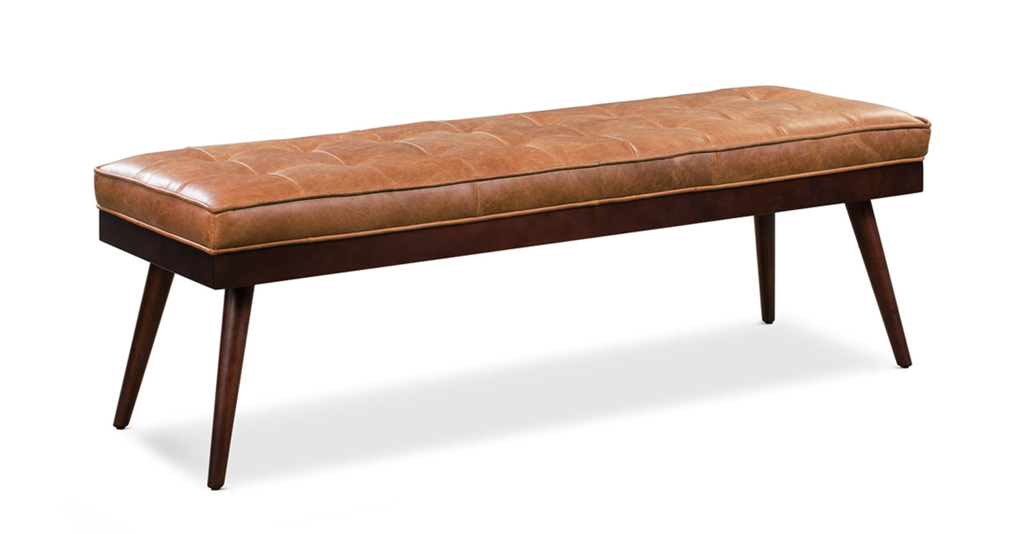 Luca Leather Bench Poly Bark