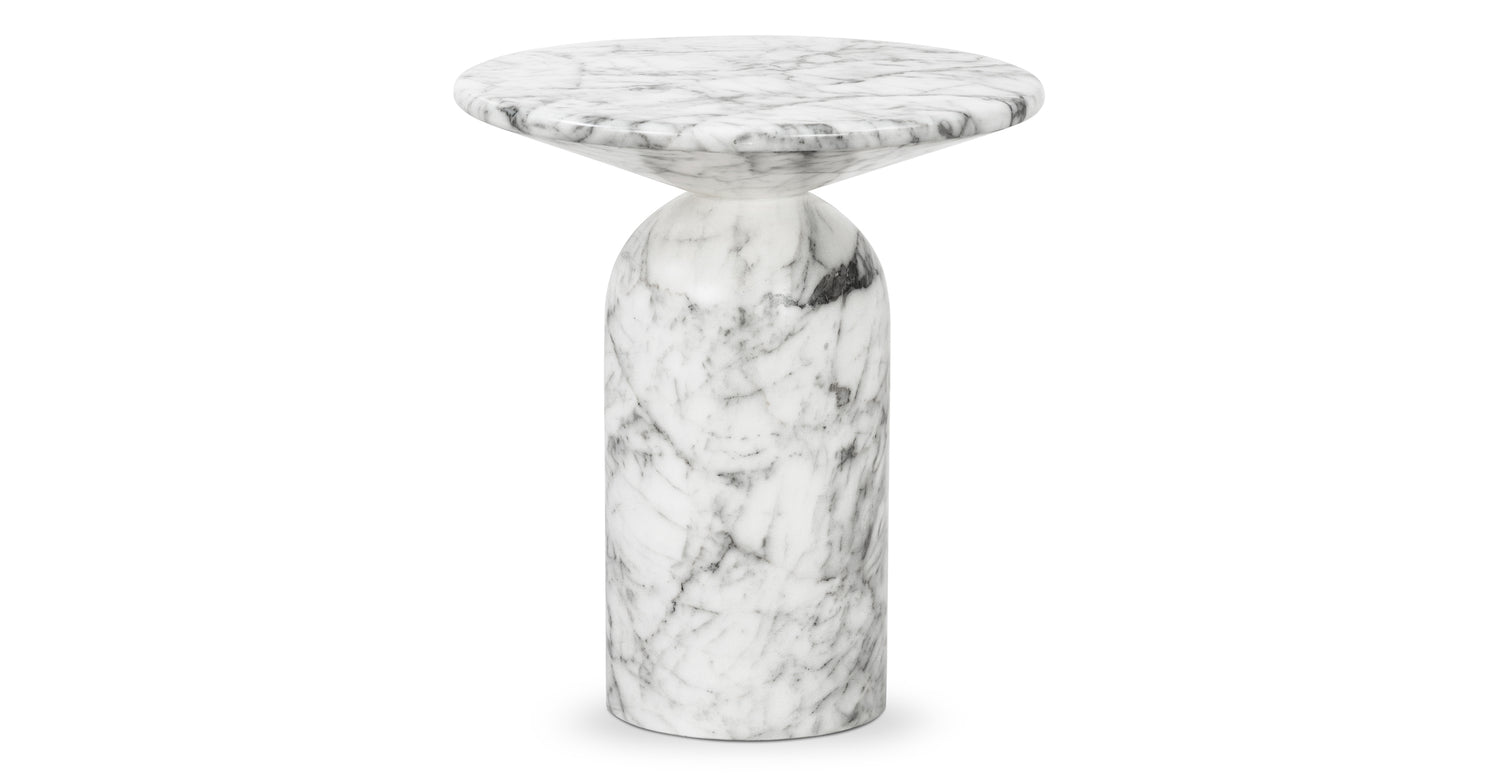 Wels End Table White Marble