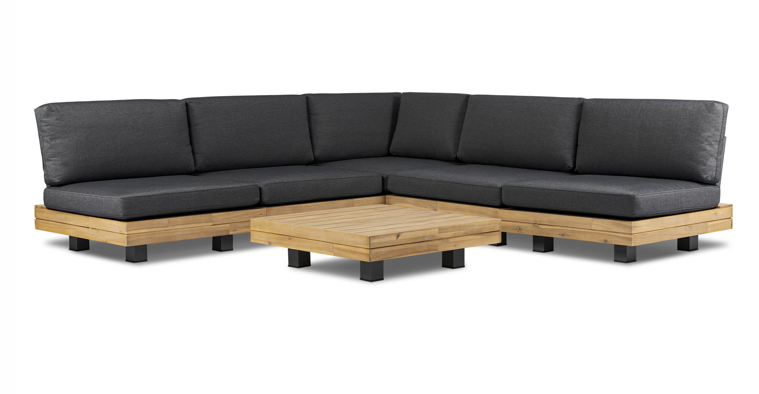 Celenza Modular Full-Corner Sectional Set with Coffee Table Grey