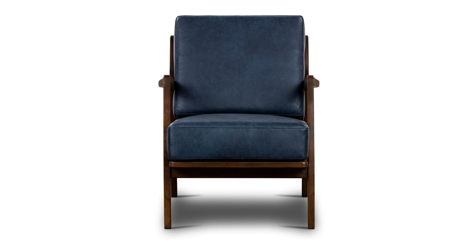 Verity Leather Lounge Chair Midnight Blue