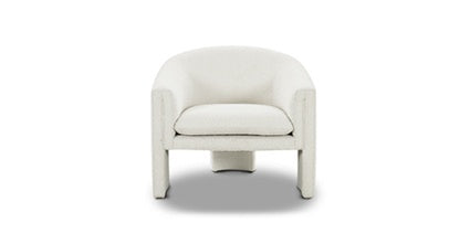 Ennis Lounge Chair Collection, Ivory White Boucle