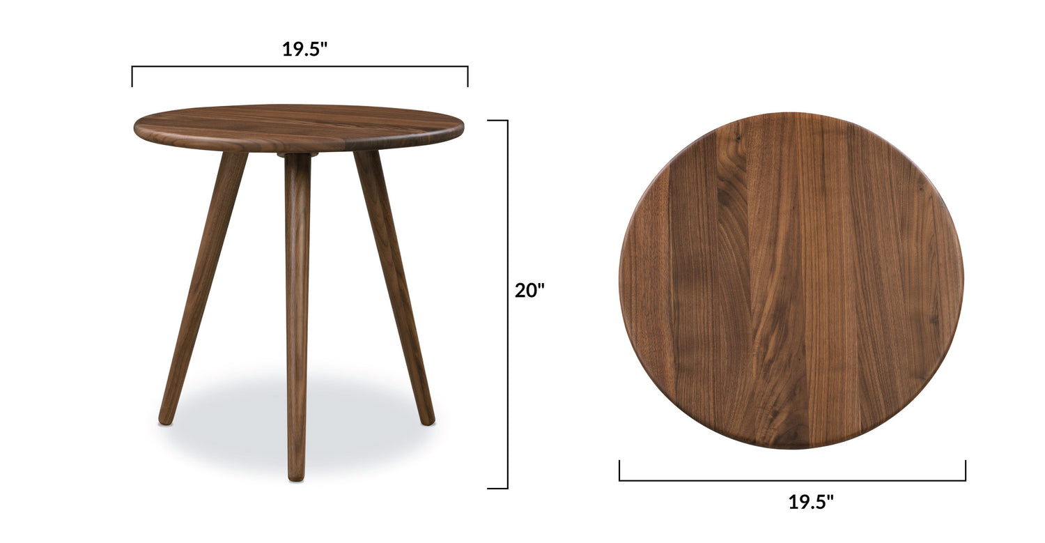 Douro Side Table Walnut, dimensions
