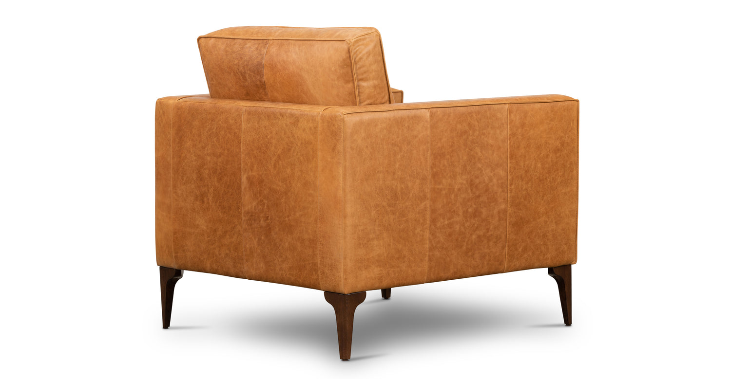 Mateo Leather Lounge Chair Cognac Tan